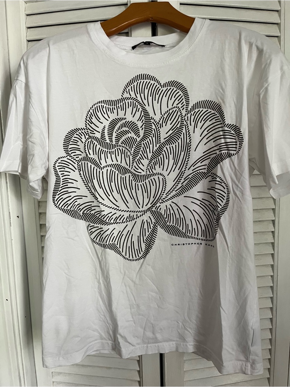 Christopher Kane White Floral Graphic T-Shirt
